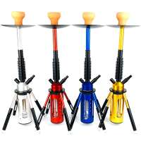 2020 Wholesale Unique Stainless Steel equipped with 4 angle Bracket and LED Light Accessories Rocket Shisha Hookah